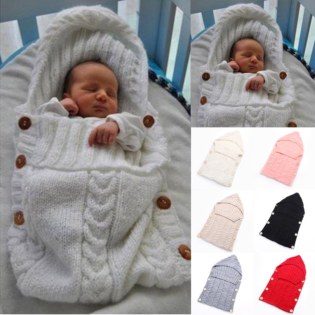 Warm Knitted Swaddle Sleeping Bag For Babies - Babynin
